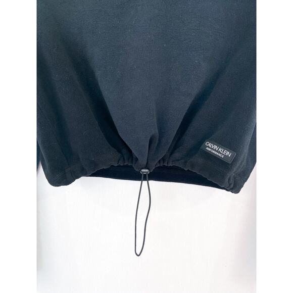 Calvin Klein Performance Black Fleece Cropped Athletic Jacket Medium Quarter Zip - Picture 6 of 8